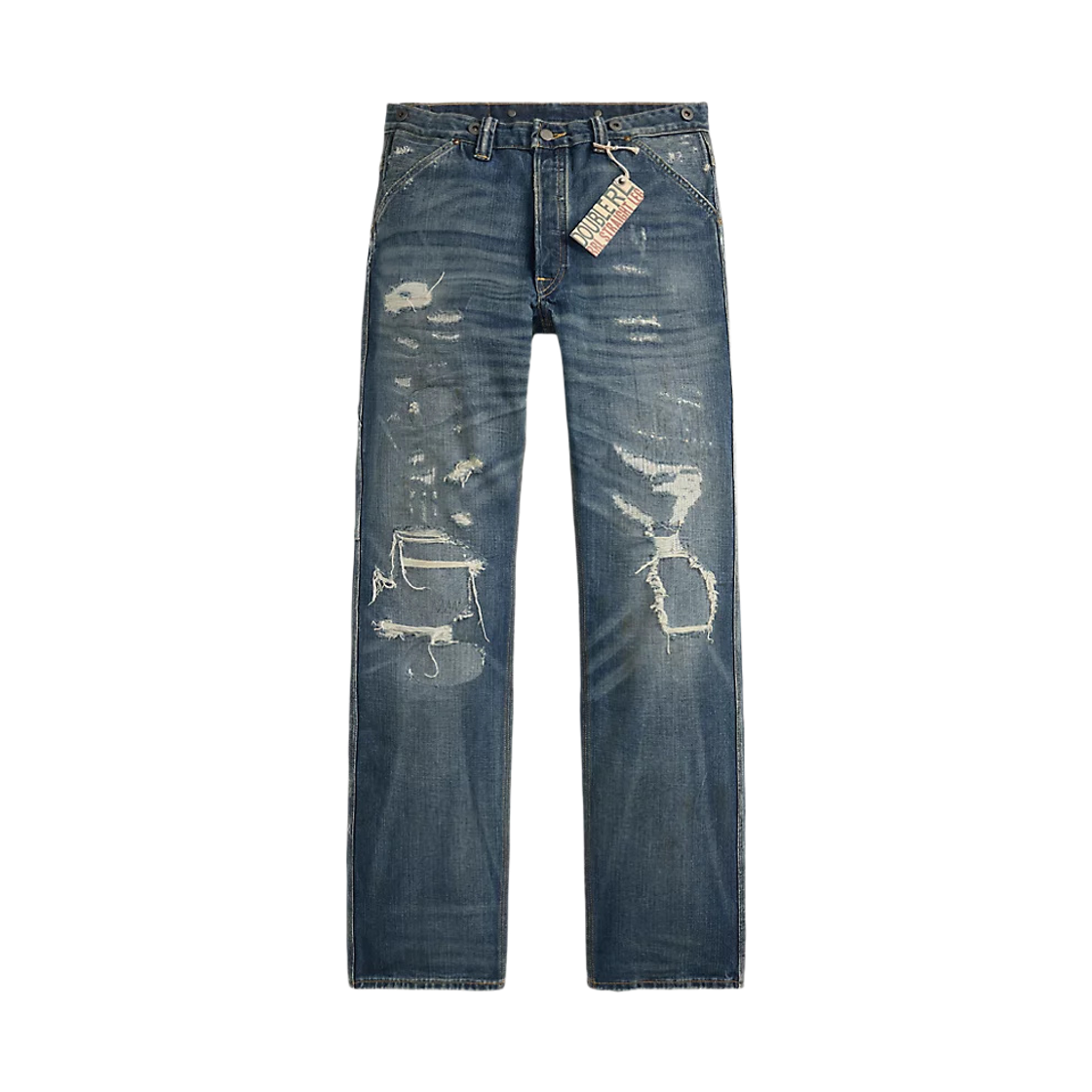 782973759001 Double RL Straight Fit Brayton Distressed Jeans Brayton Wash