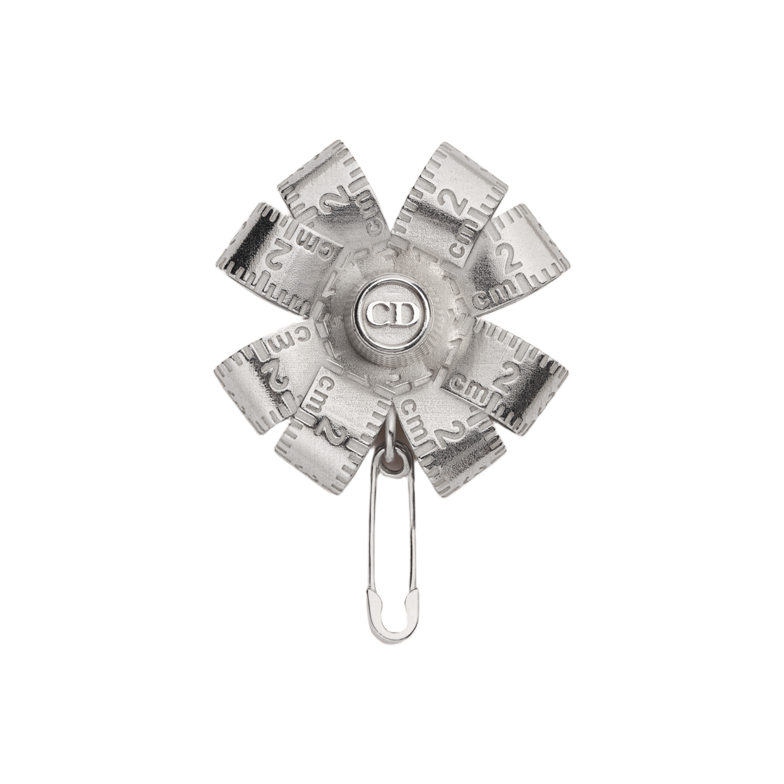 V1821HOMST-D990 Dior Couture Charms Clover Brooch Silver