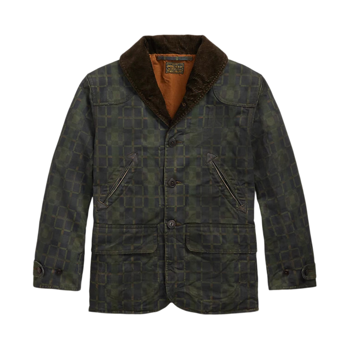 782973784001 Double RL Check Print Oilcloth Jacket Navy Multi Plaid