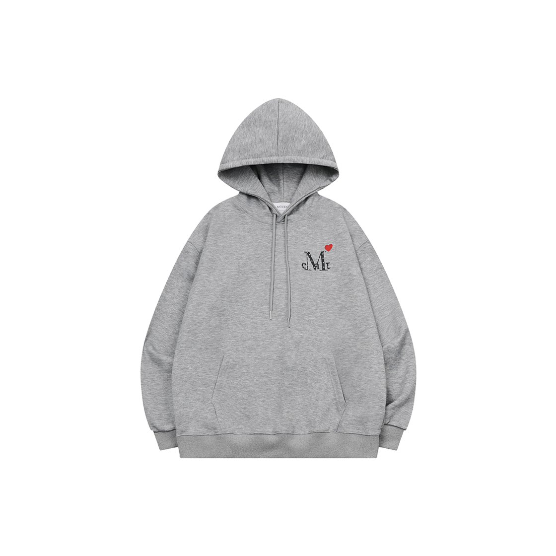 P0000BGS MUCENT Lovrits Mini Heart Logo Hood T Unisex (3Color) Gray