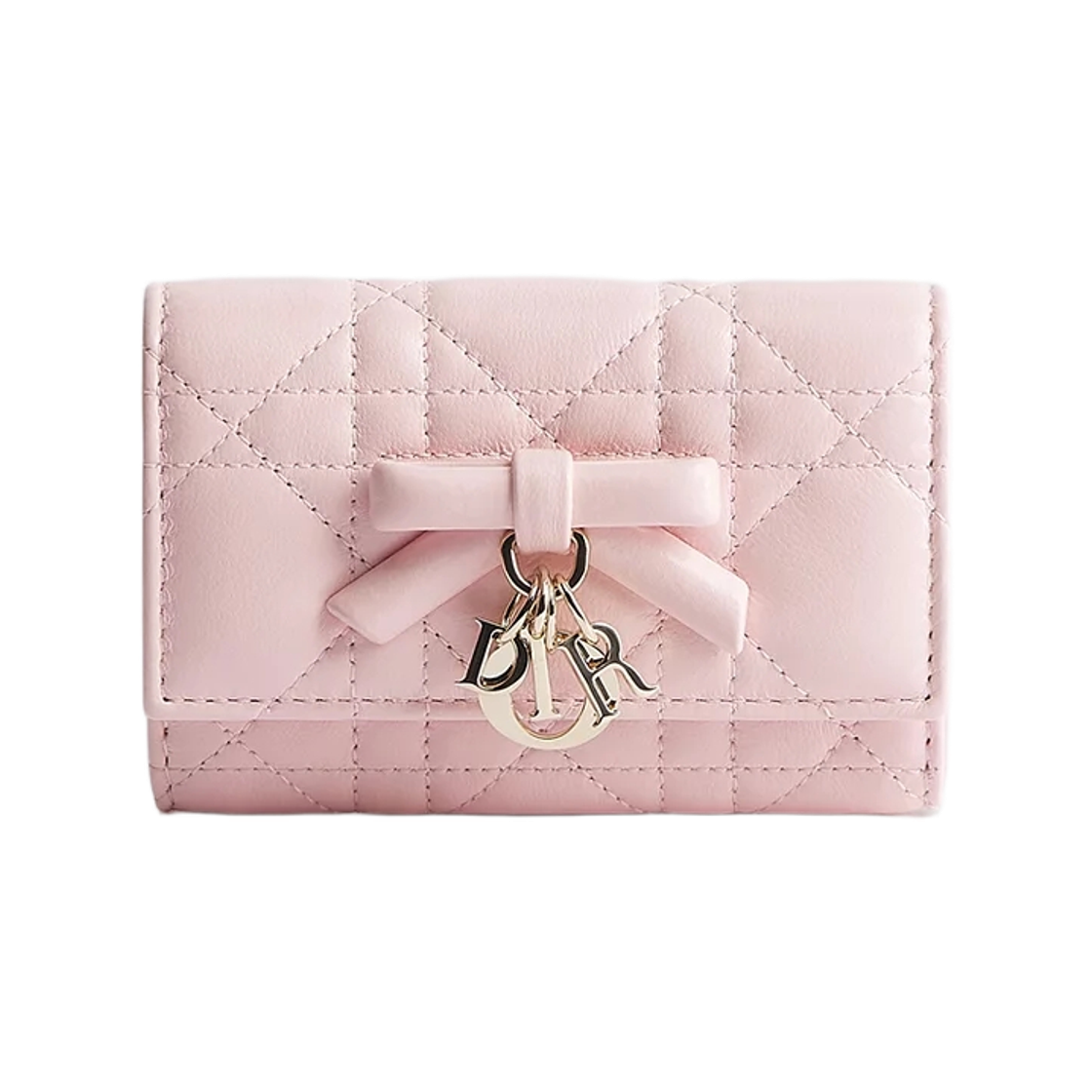 S2607OUQA-M19N Dior My Dior Glycine Wallet with Cannage Lambskin Exhale Pink