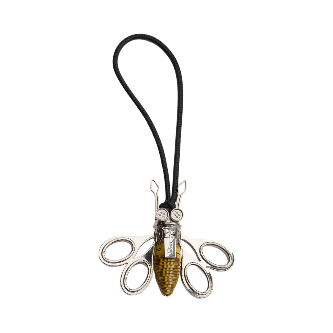 2BCKH621GTR-H290 Dior Bee Bag Charm Smooth Calfskin and Finish Brass Yellow