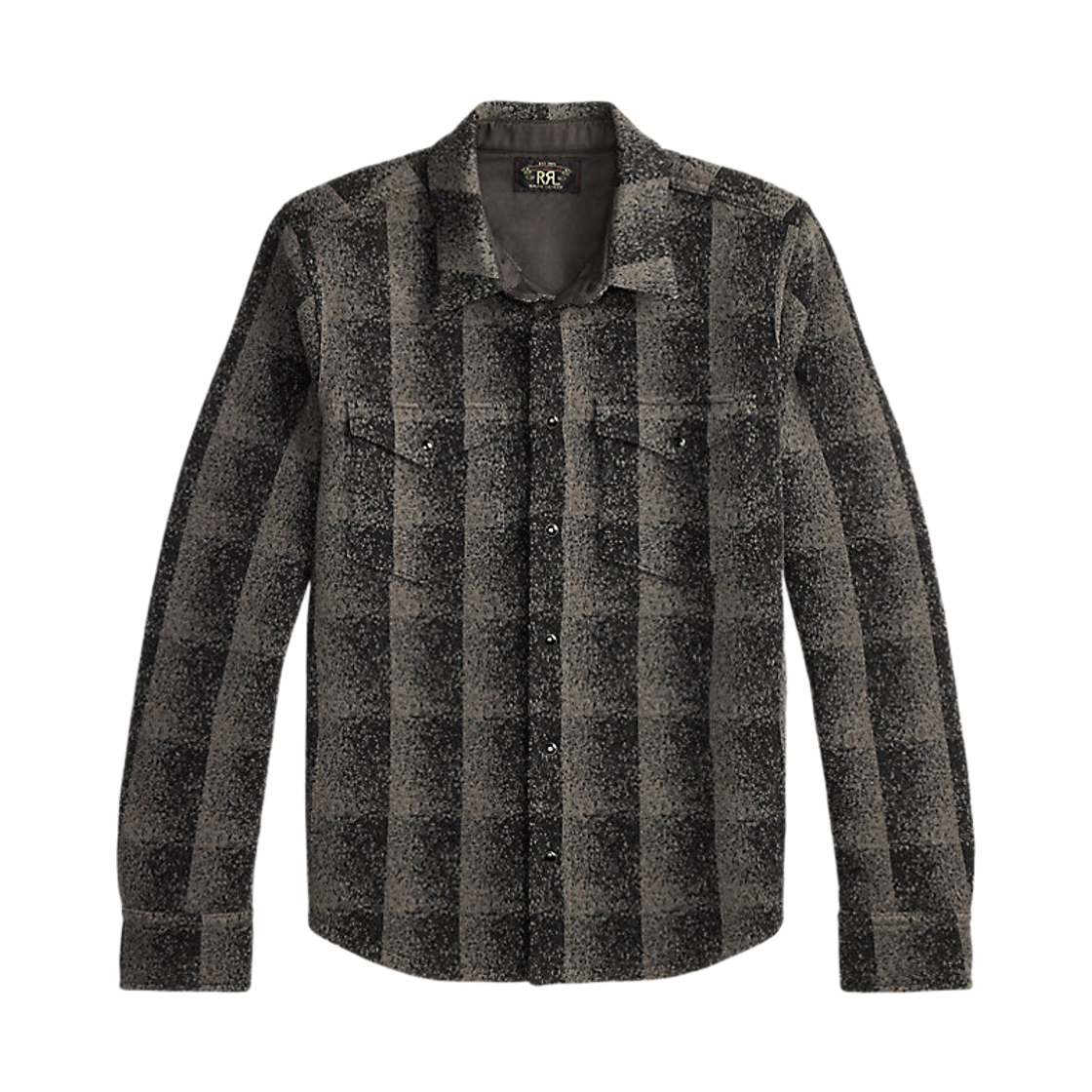 더블알엘 울 캐시미어 웨스턴 오버셔츠 스웨터 블랙 멀티(Double RL Wool Cashmere Western Overshirt Sweater Black Multi)