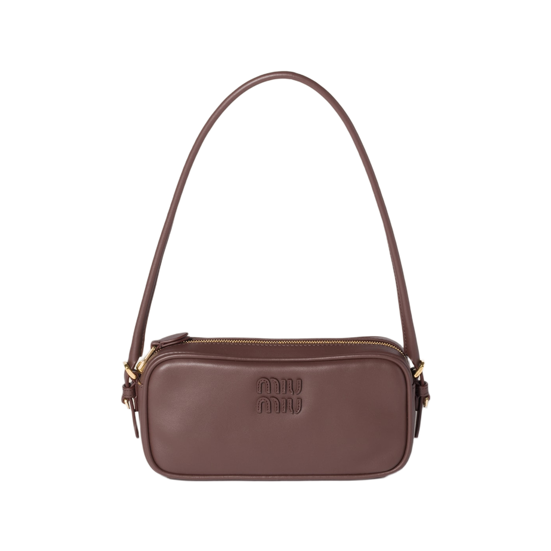 5NE024-AF8W-F0NBL Miu Miu Leather Pouch Brown