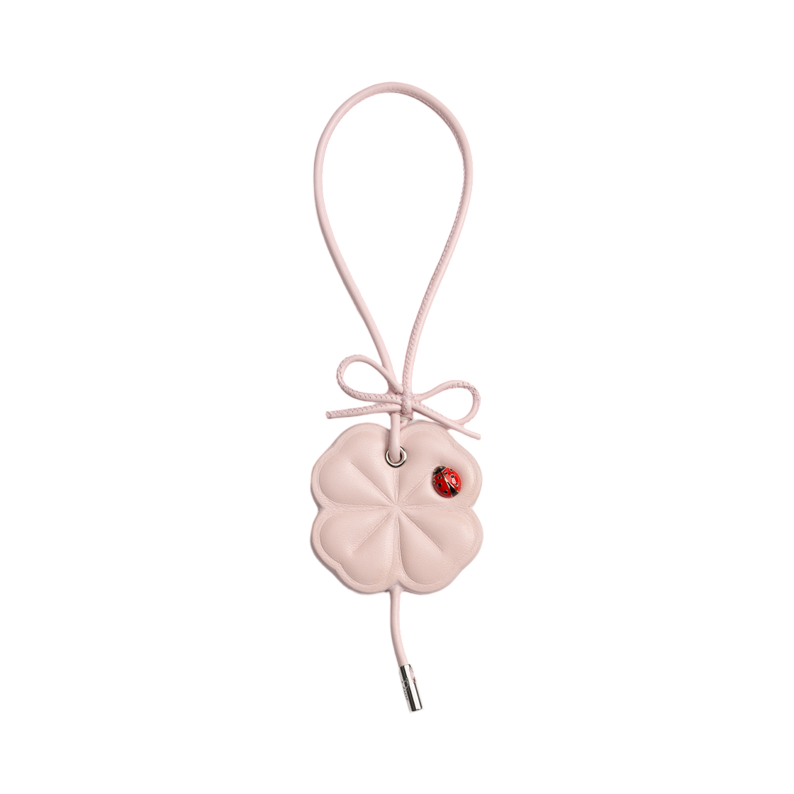 (W) 디올 클로버 백 참 카프스킨 실버 피니쉬 메탈 앤 래커 핑크((W) Dior Clover Bag Charm Calfskin Silver Finish Metal and Lacquer Pink) - 1