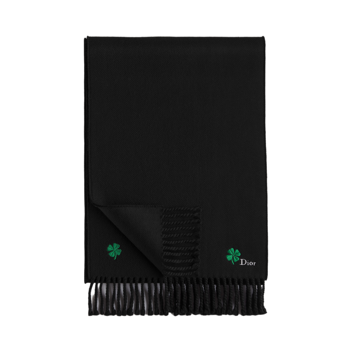 68E0011A1011-C986 Dior Clover Scarf Wool Black