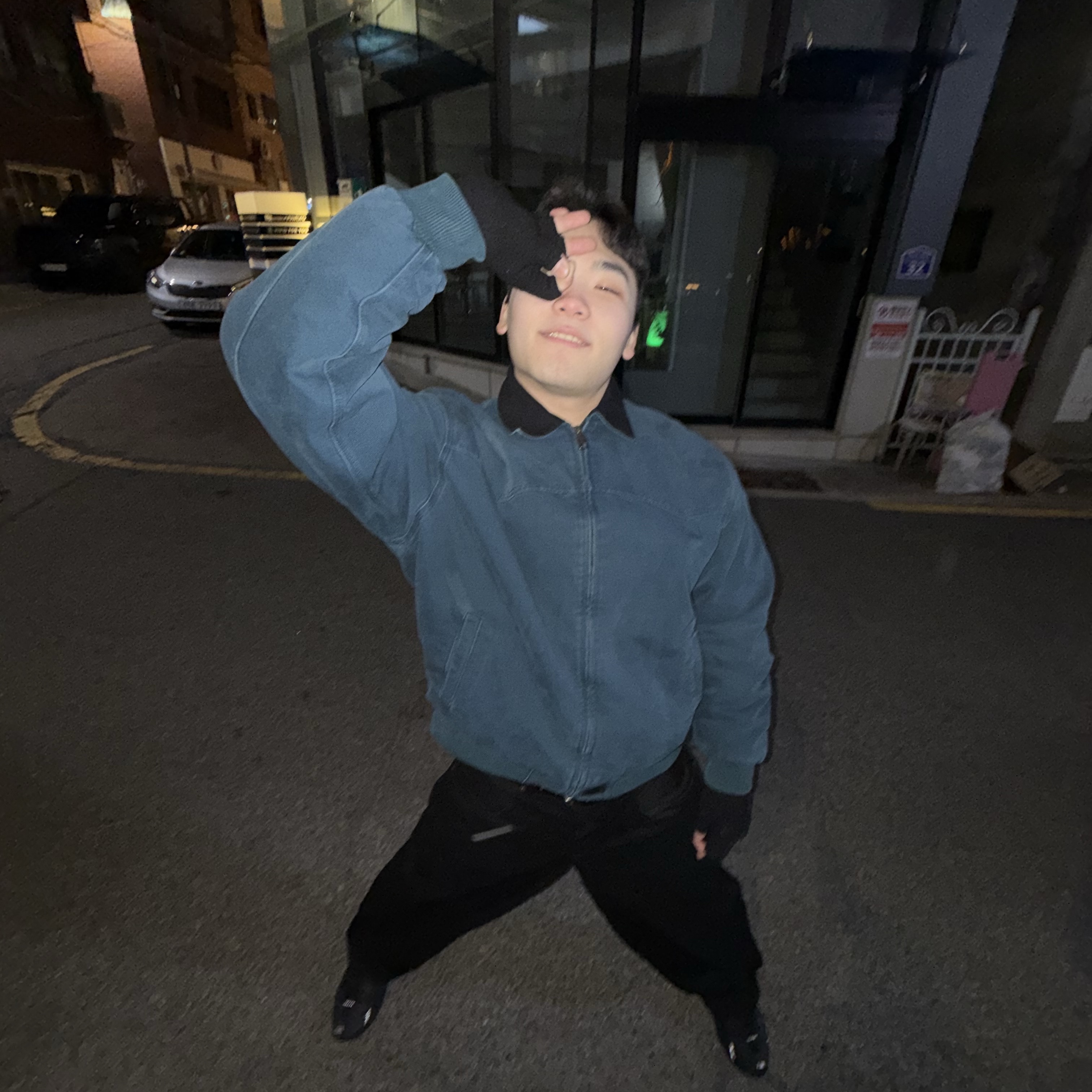 Carhartt WIP OG Santa Fe Jacket Deep Lagoon Black - Winter 착용 스타일 - 1