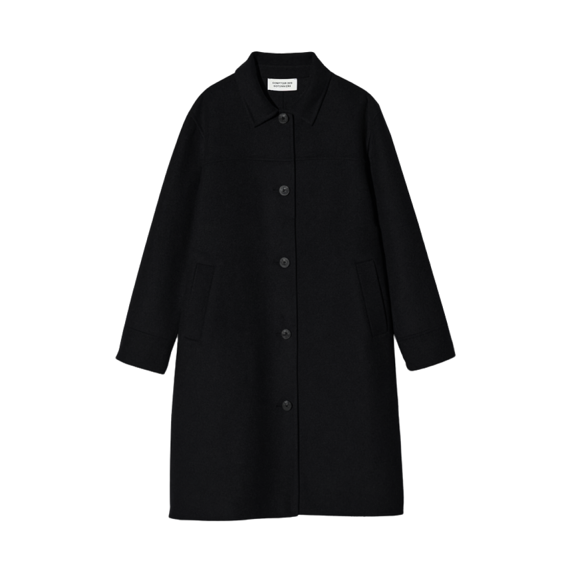 COMPTOIR DES COTONNIERS × UNIQLO 黒ロングコート ユニクロ公式