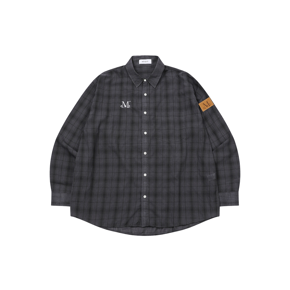 무센트 단트 체크 긴팔 셔츠 남녀공용 차콜(MUCENT Dant Check Shirts Unisex Charcoal)