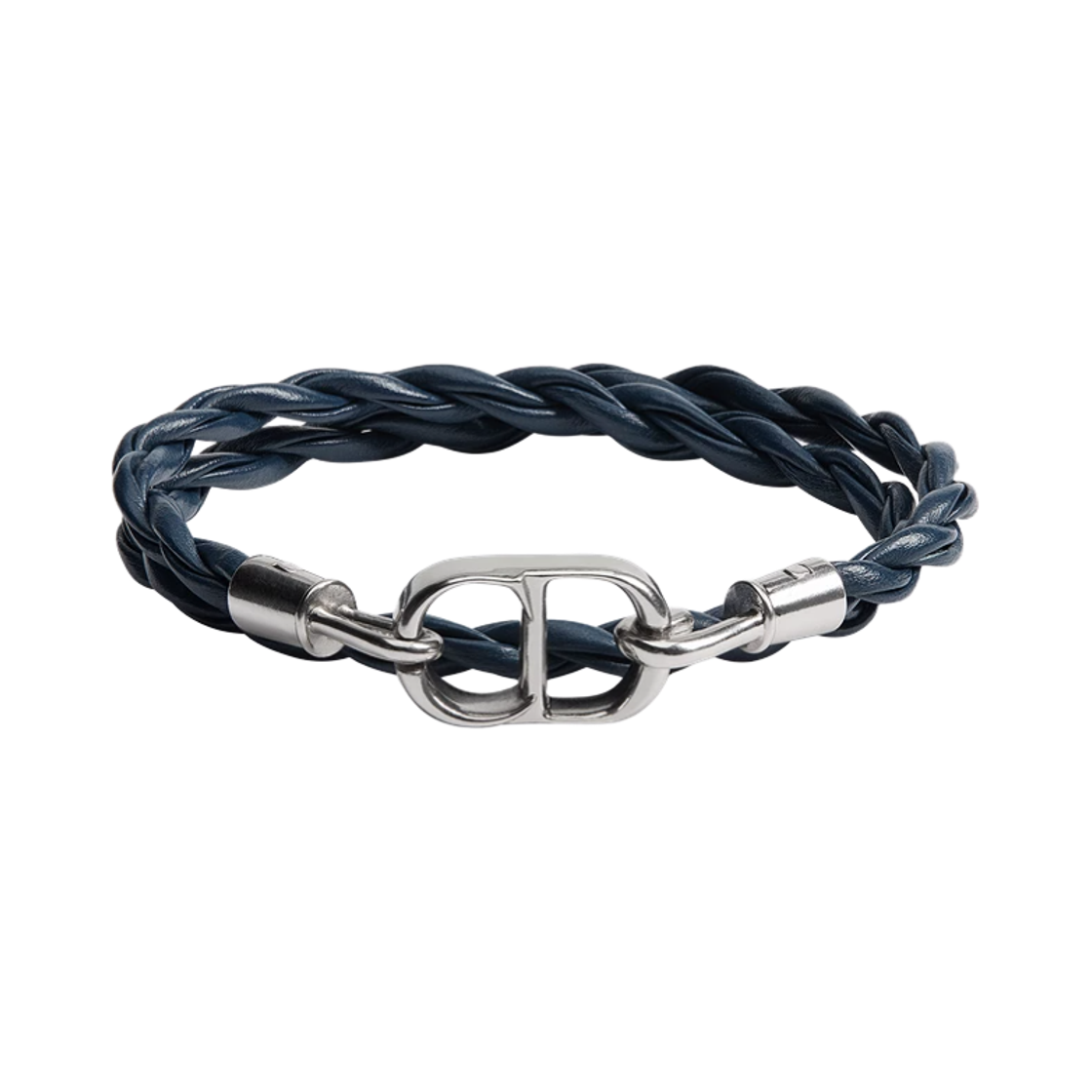 디올 CD 아이콘 우븐 레더 더블 브레이슬릿 네이비 블루(Dior CD Icon Woven Leather Double Bracelet Navy Blue) - 1