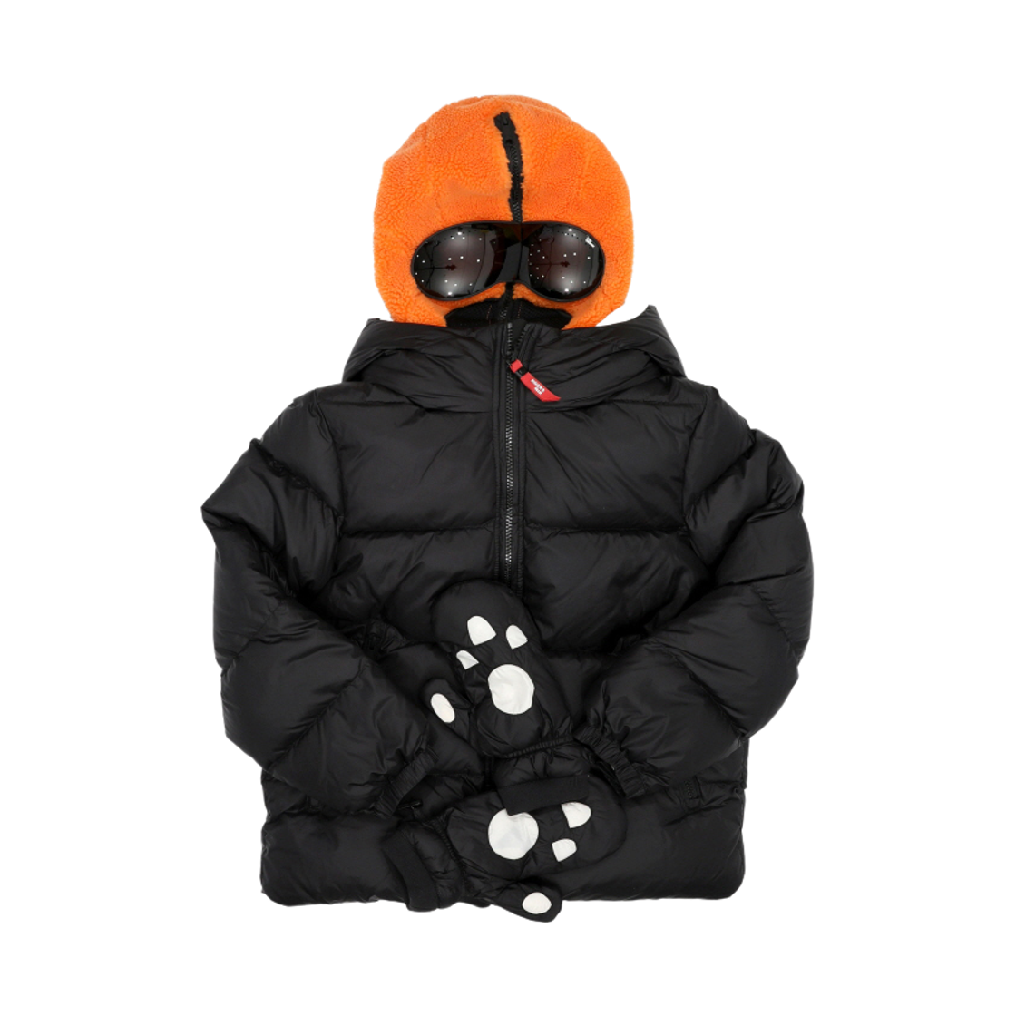 (키즈) AI 라이더스 베어 후드 숏 자켓 블랙((Kids) AI Riders Short Jacket with Bear Hood Black)