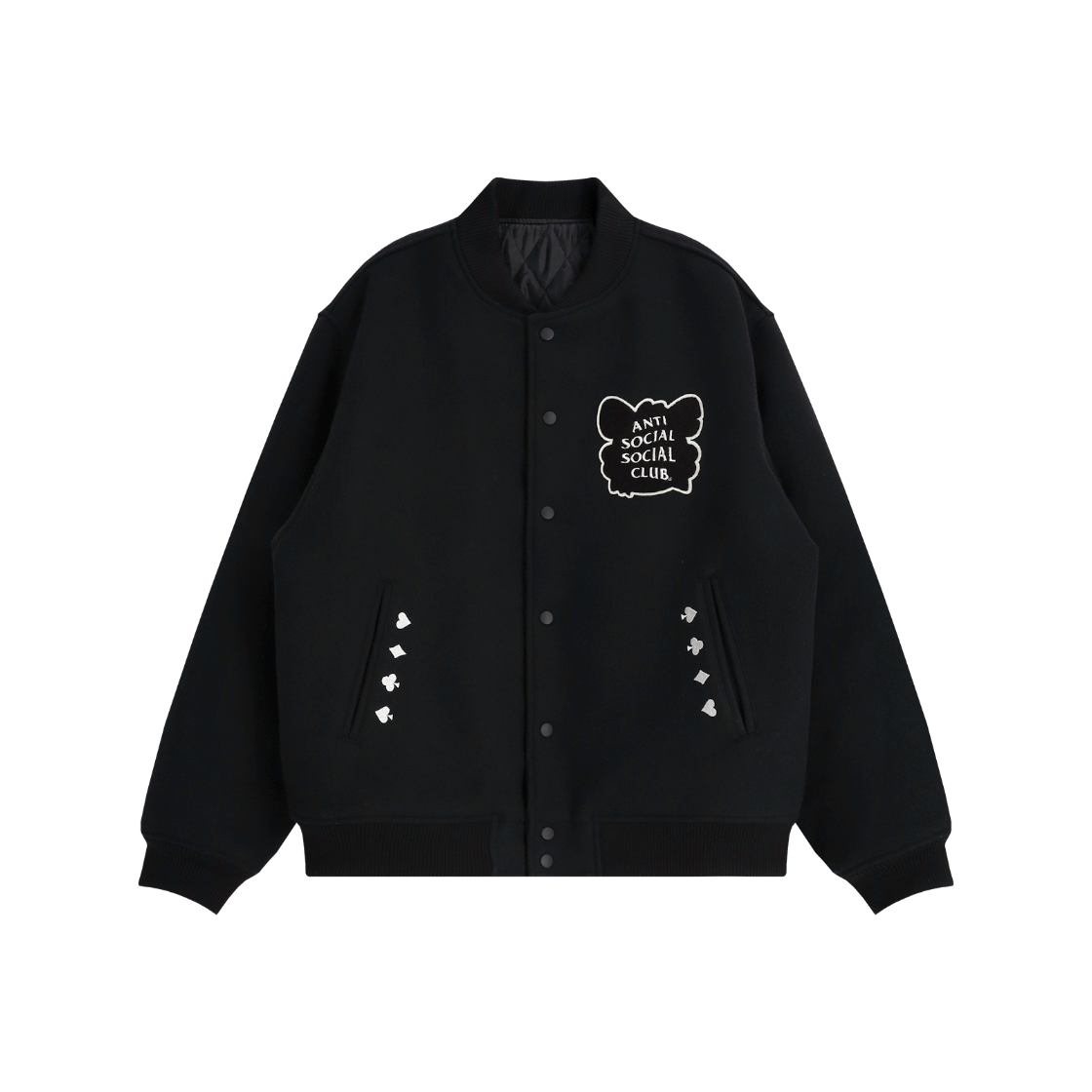 베이스크림x안티소셜소셜클럽 트럼프 울 바시티 자켓(Basecream BCxASSC Trump Wool Varsity Jacket)