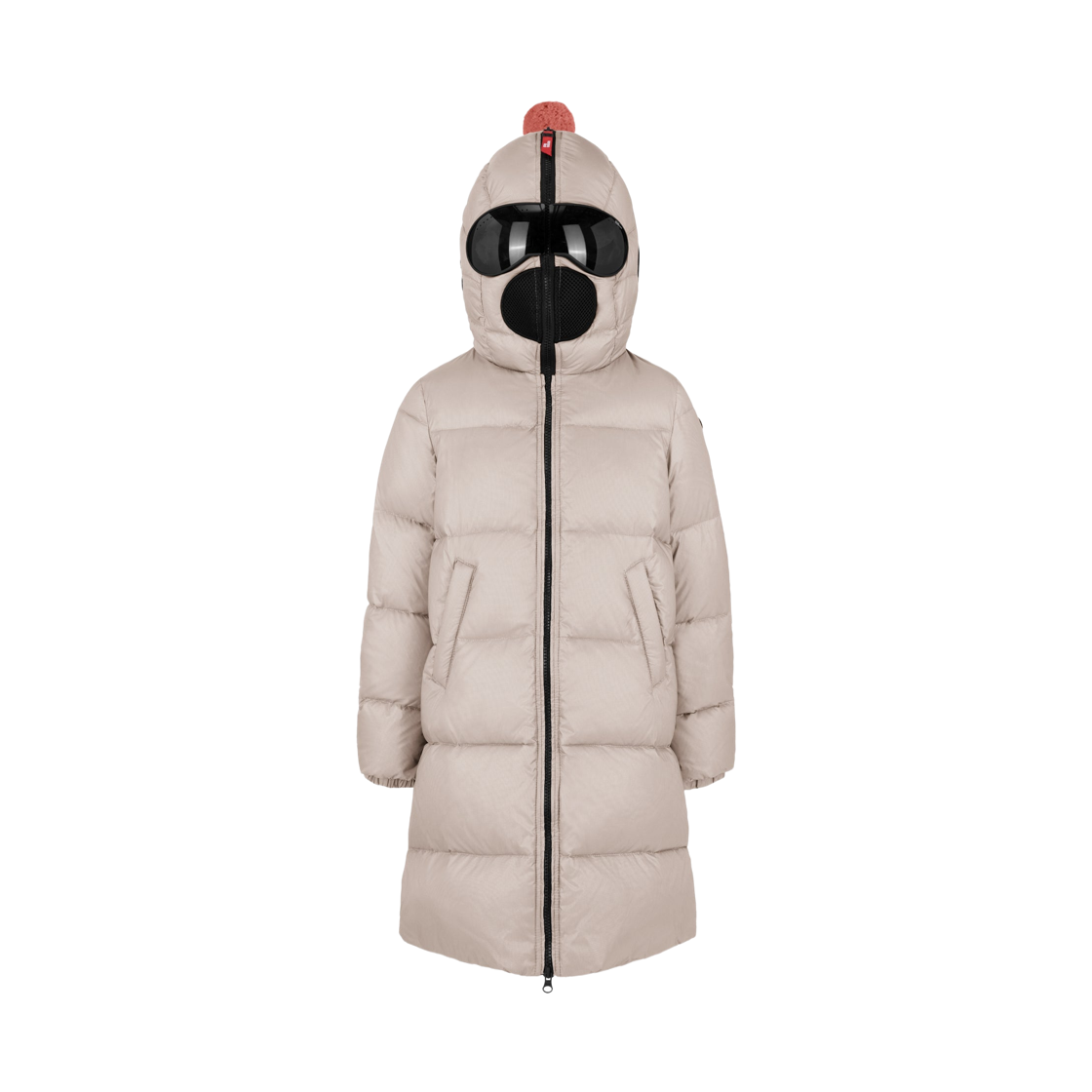 (키즈) AI 라이더스 후드 렌즈 롱 다운 자켓 문 그레이((Kids) AI Riders Long Down Jacket with Hood and Lenses Moon Grey)