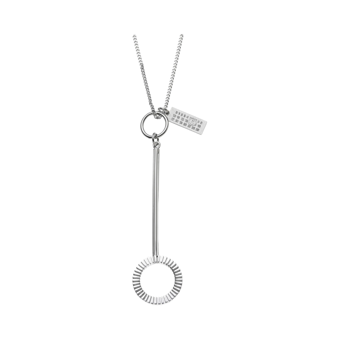 SM7UU0076P7352951 MM6 Maison Margiela Number Cable Link Necklace Silver