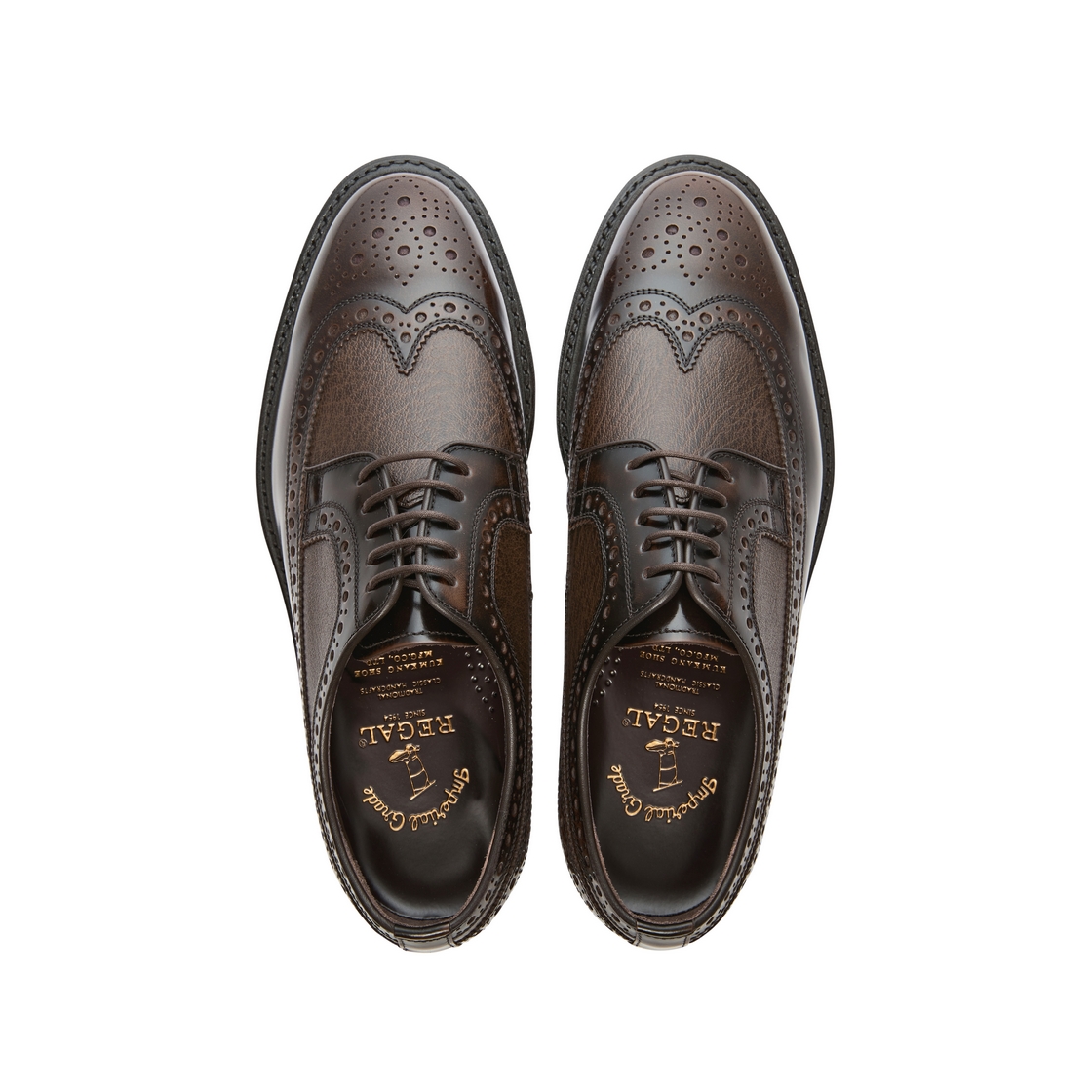 리갈 남성 클래식 윙팁 드레스 브라운(REGAL Men’s Classic Wingtip Dress Shoes Brown) - 4