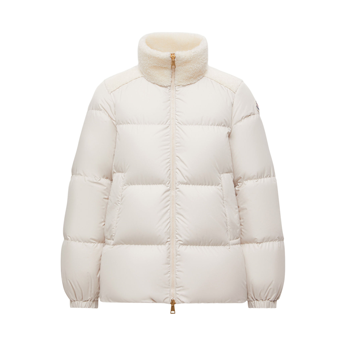 (W) 몽클레르 에스나이에 테디 트림드 쇼트 다운 자켓 화이트 - 25FW((W) Moncler Esnaie Teddy Trimmed Short Down Jaket White - 25FW) - 1