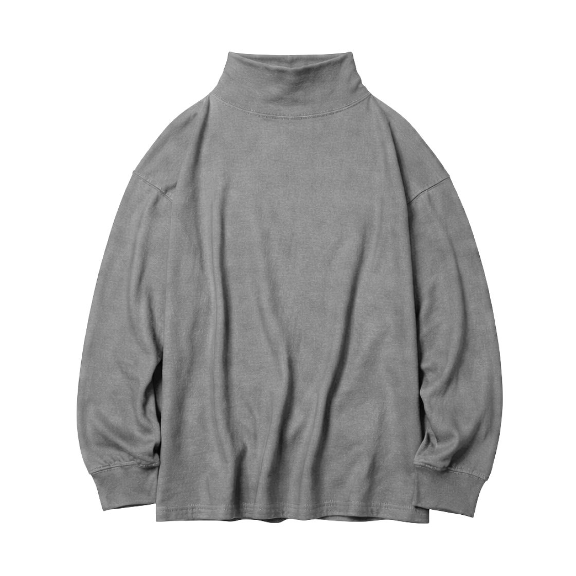 484336-03 (W) Uniqlo Soft Knit Fleece Mock Neck T-Shirt Gray - JP