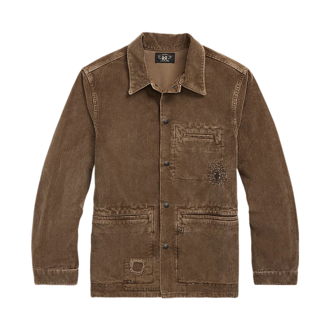 더블알엘 리페어드 코듀로이 오버셔츠 리페어드 브라운(Double RL Repaired Corduroy Overshirt Repaired Brown)