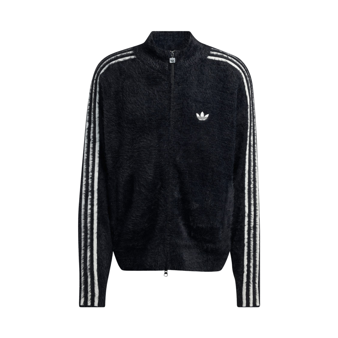 아디다스 인조 모헤어 클래식 트랙 탑 블랙 오프 화이트 - KR 사이즈(Adidas Faux Mohair Classic Track Top Black Off White - KR Sizing)