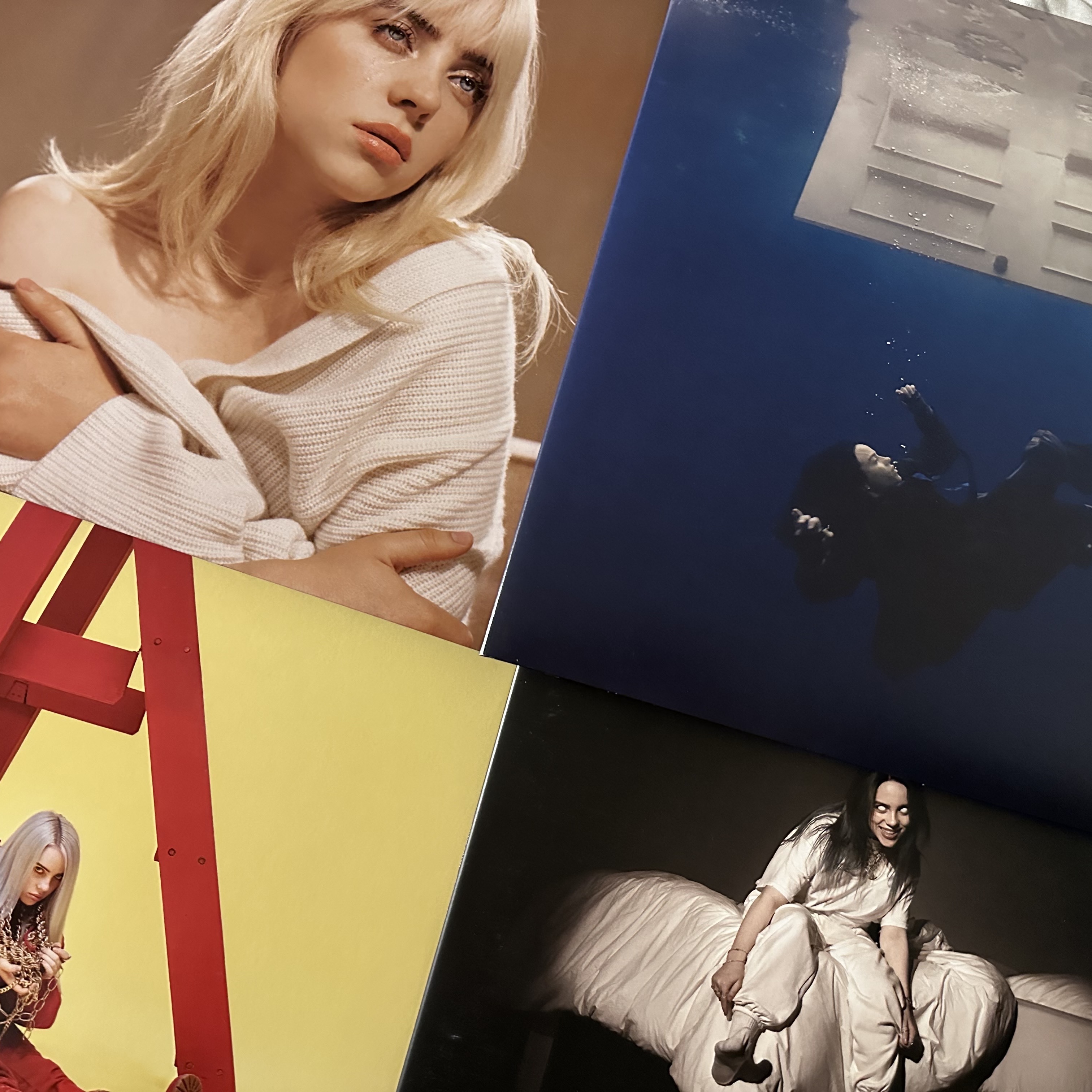 Billie Eilish 3rd Album Hit Me Hard And Soft Limited Edition LP Sea Blue, Billie Eilish x Gucci Happier Than Ever (2LP) 착용 스타일
