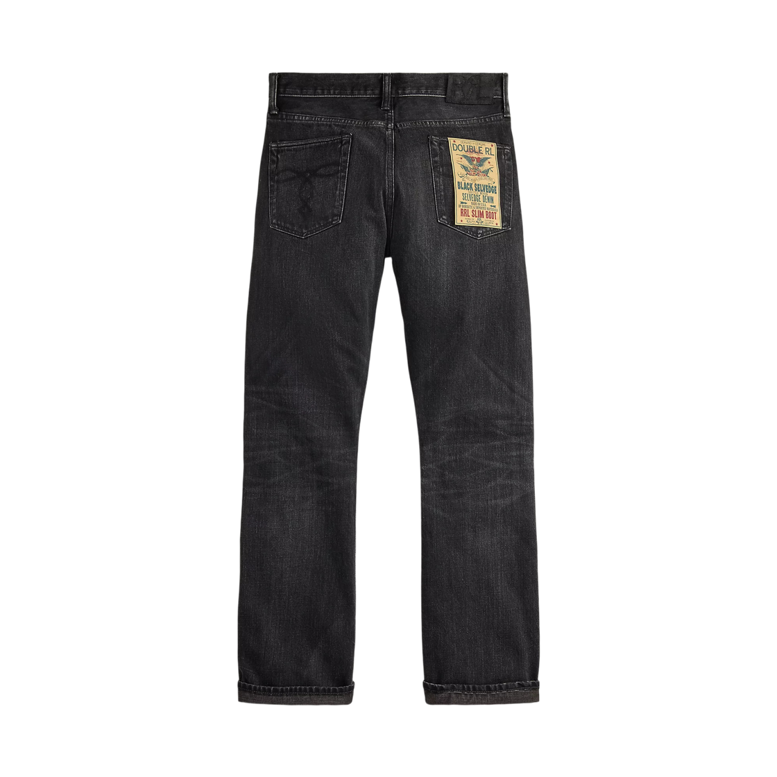 더블알엘 슬림 부츠 디스트레스드 셀비지 진 디스트레스드 블랙(Double RL Slim Boot Distressed Selvedge Jeans Distressesd Black) - 2