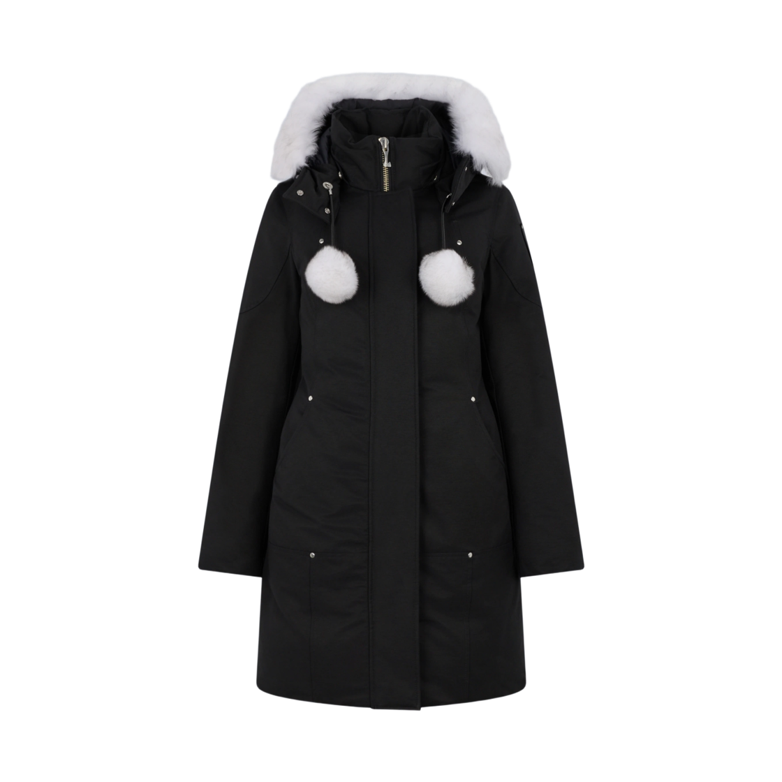 (W) 무스너클 오리지널 스털링 셔링 트림 파카 블랙 내츄럴((W) Moose Knuckles Original Stirling Shearling Trim Parka Black Natural)