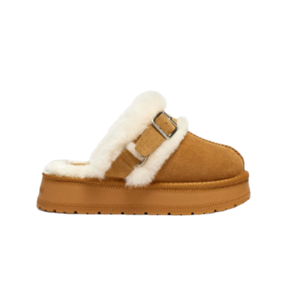 MK249OSO011MBE (W) Matin Kim Buckle Fur Bloafer Beige