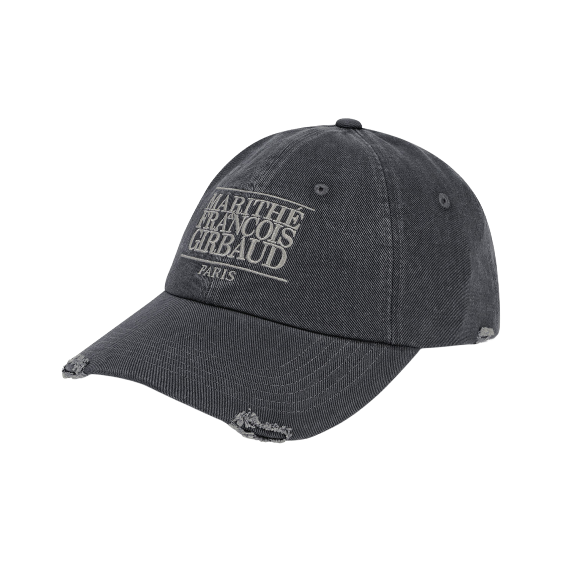 - Marithe Francois Girbaud Classic Logo Damaged Covered Cap Charcoal
