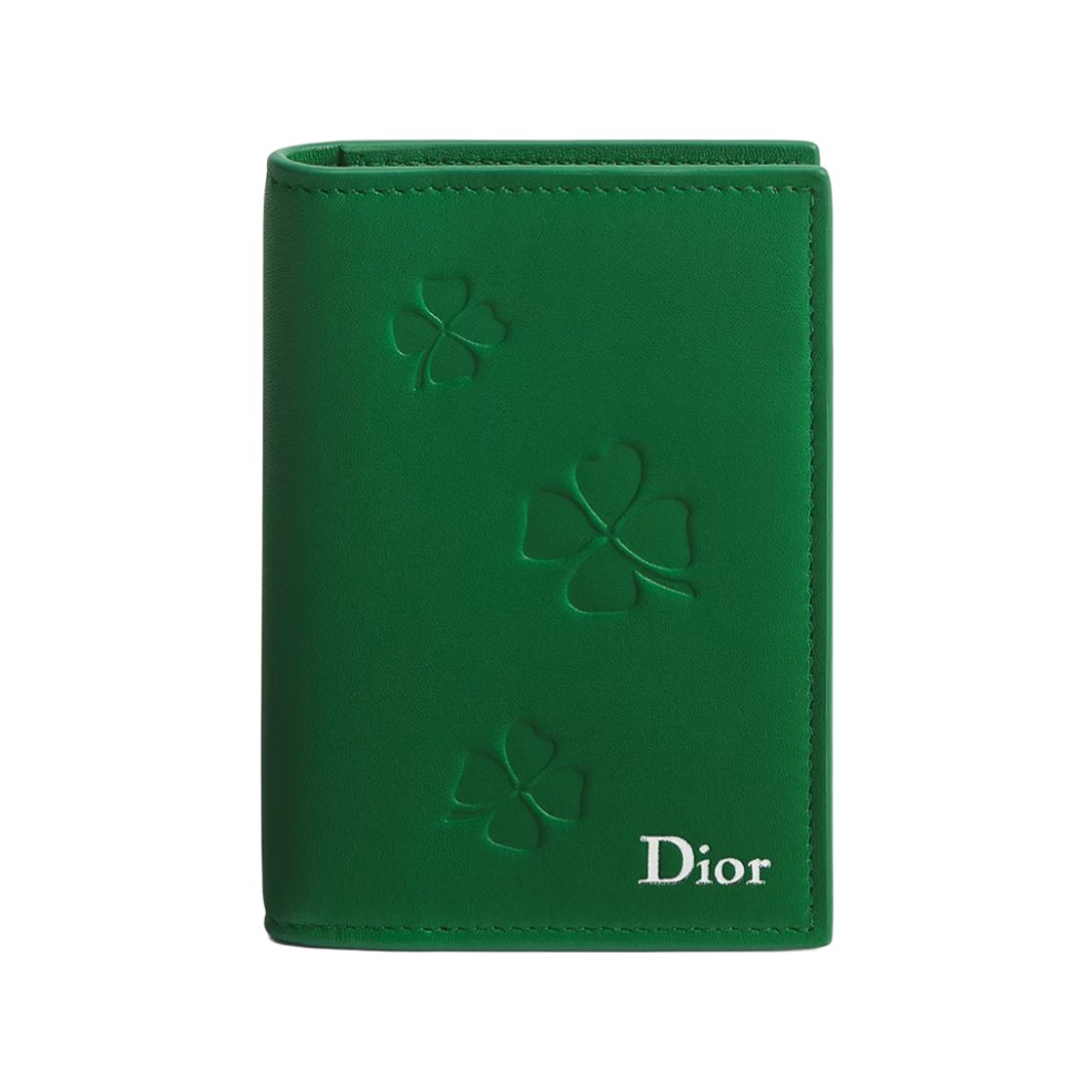 디올 클로버 자수 카프스킨 바이폴드 카드 홀더 브라이트 그린(Dior Clover Embroidery Calfskin Bifold Card Holder Bright Green) - 1