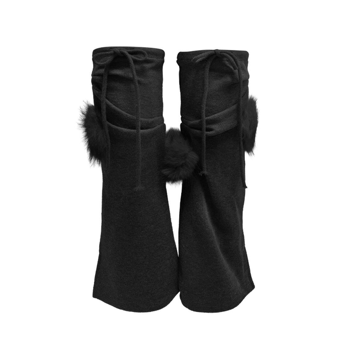 정도 커브드 퍼 레그워머. 블랙(JUNGDO Curved Fur Leg Warmers . Black) - 2