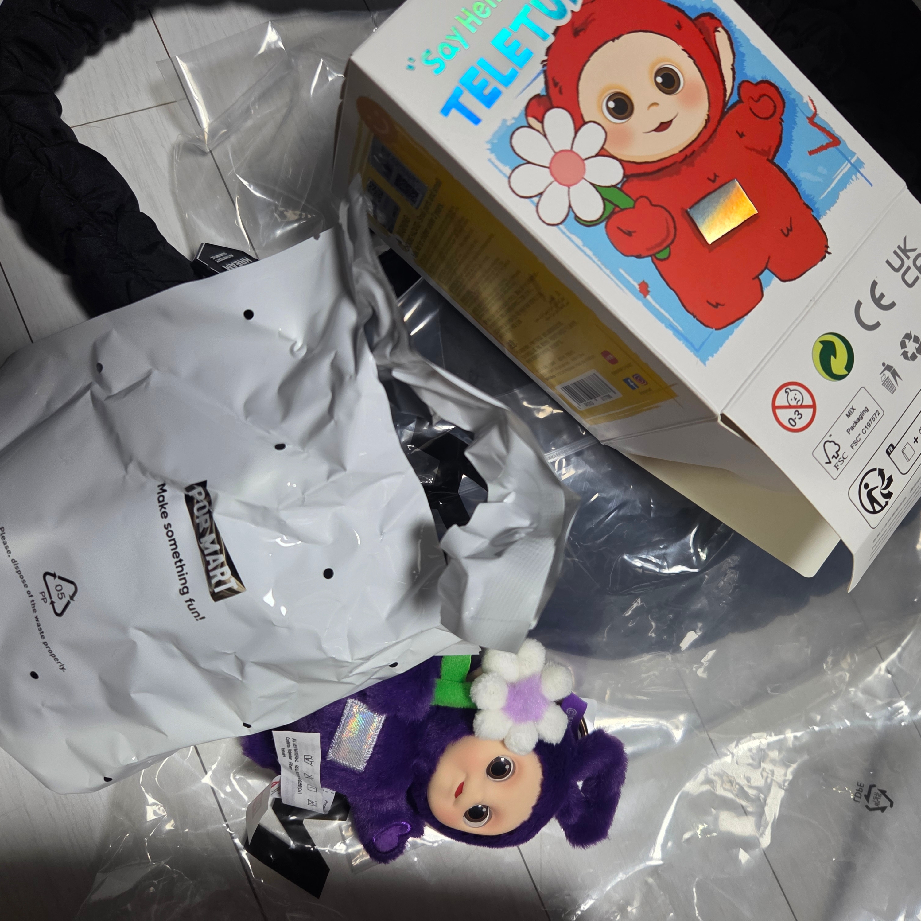 Pop Mart Teletubbies Say Hello Series Figures Sealed Case Tinky Winky's Chill Flower (Opened Case) 착용 스타일