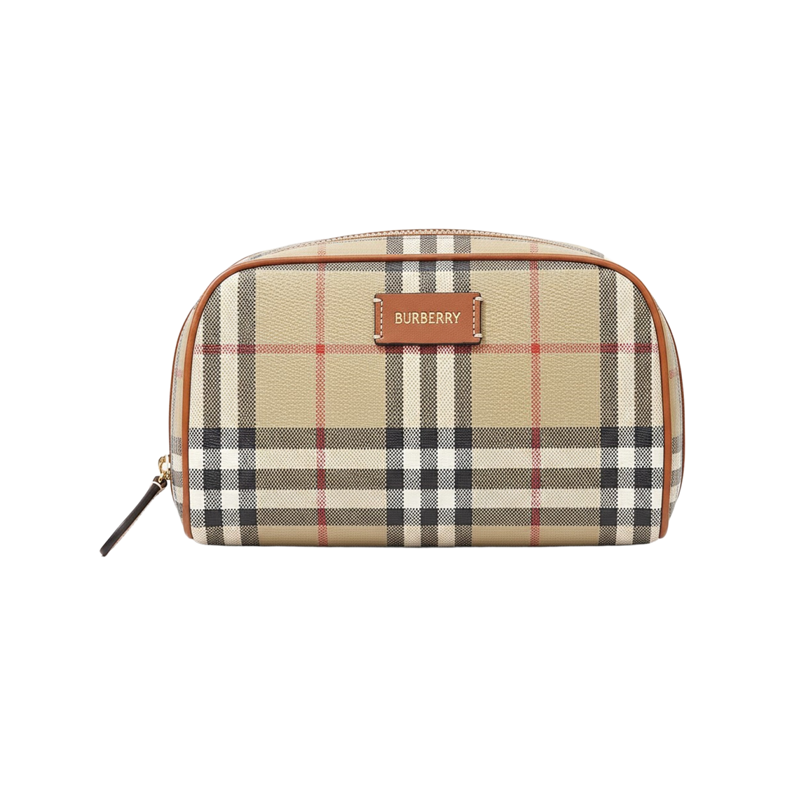 8109811 Burberry Leather Cosmetic Pouch Archive Beige Briar Brown