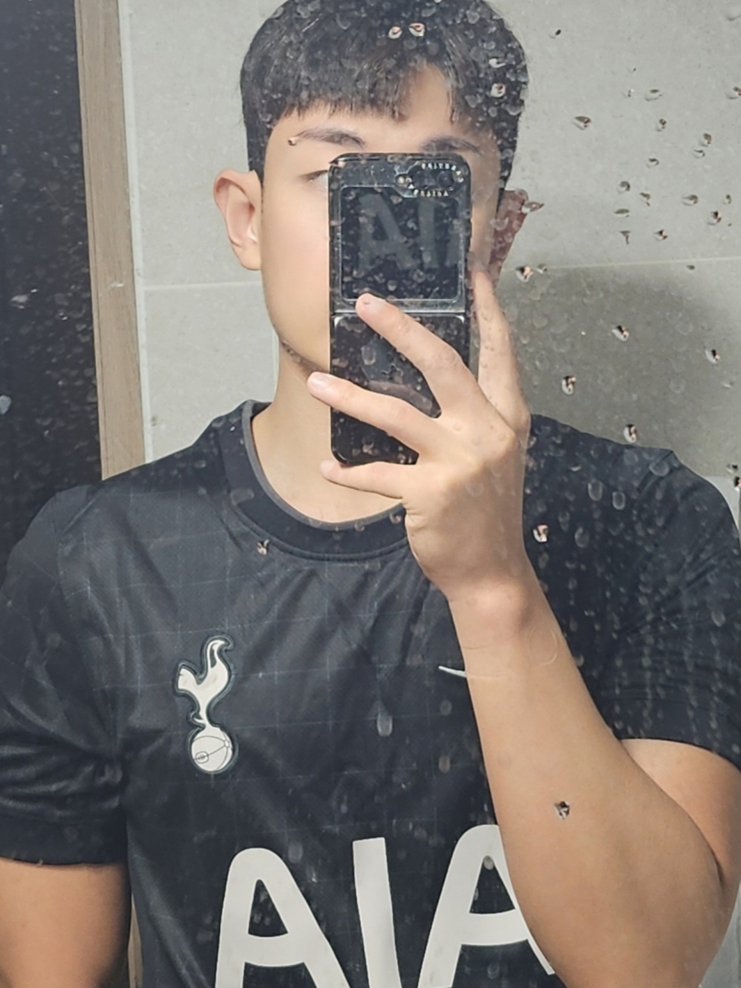 Nike Tottenham Hotspur 2025/26 Stadium Away Dri-Fit Soccer Replica Jersey Black Light Iron Ore (Non Marking Ver.) 착용 스타일