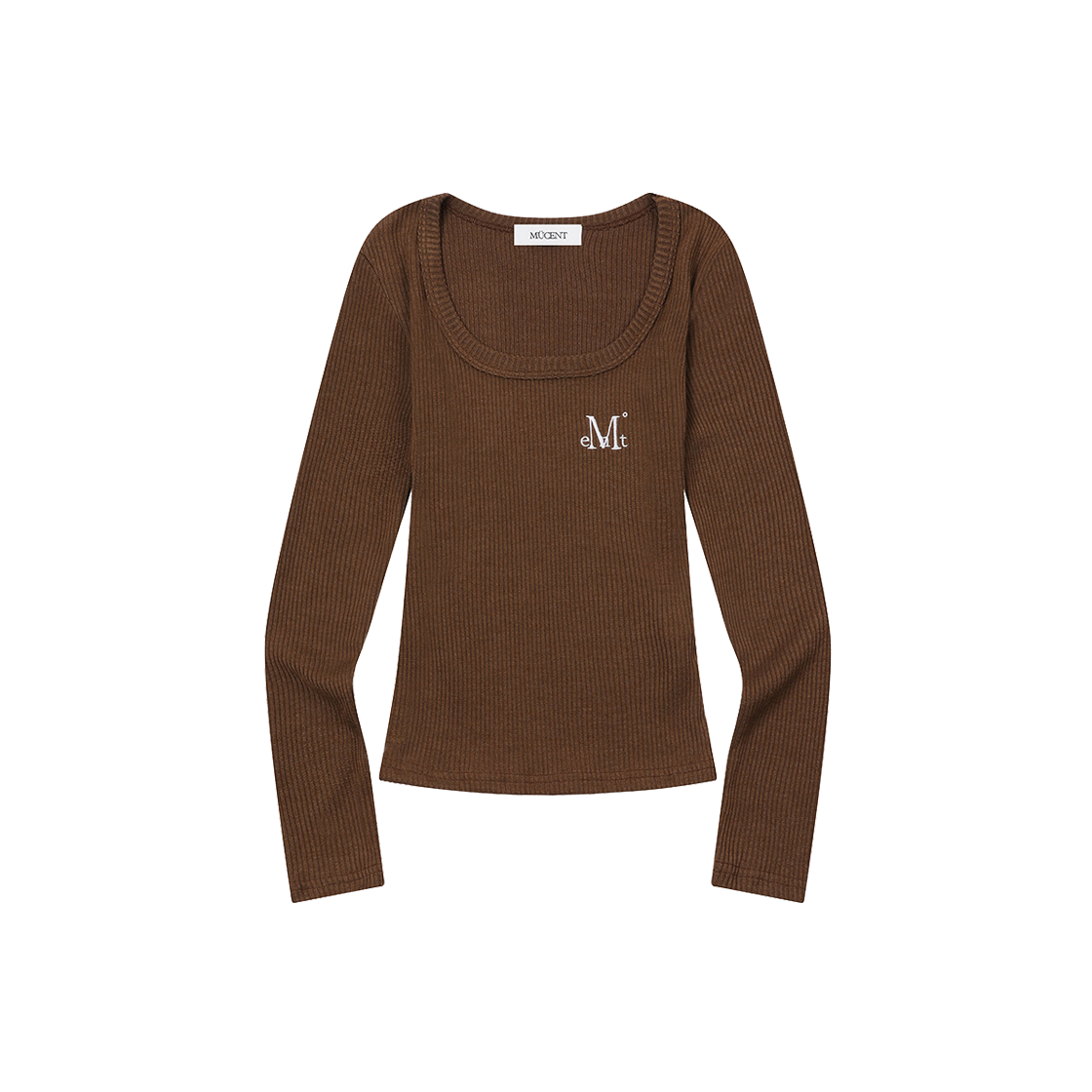무센트 에라 유넥 골지 긴팔 티 (6컬러) 브라운(MUCENT Era U-Neck Long Sleeve T (6Color) Brown)