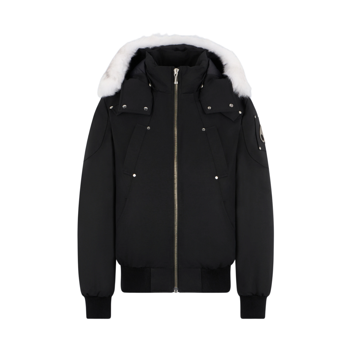 무스너클 오리지널 발리스틱 셔링 트림 봄버 자켓 블랙 내츄럴(Moose Knuckles Original Ballistic Shearling Trim Bomber Jacket Black Natural)