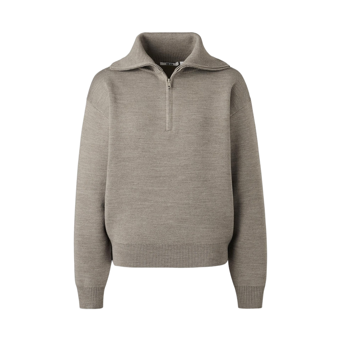 (W) 유니클로 U 더블 페이스 니트 하프집 스웨터 올리브 - JP((W) Uniqlo U Double Face Knit Half-Zip Sweater Olive - JP) - 1