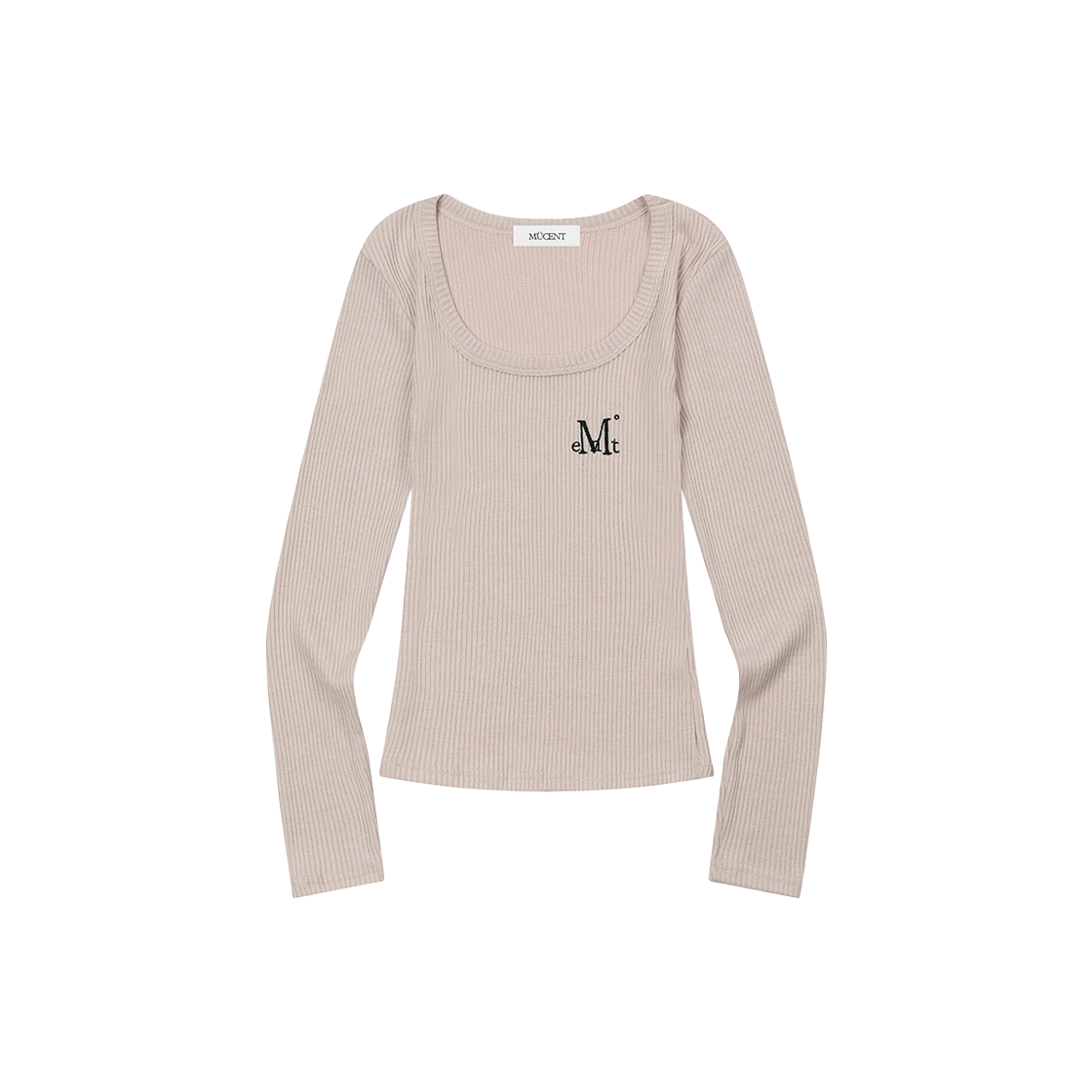무센트 에라 유넥 골지 긴팔 티 (6컬러) 베이지(MUCENT Era U-Neck Long Sleeve T (6Color) Beige)