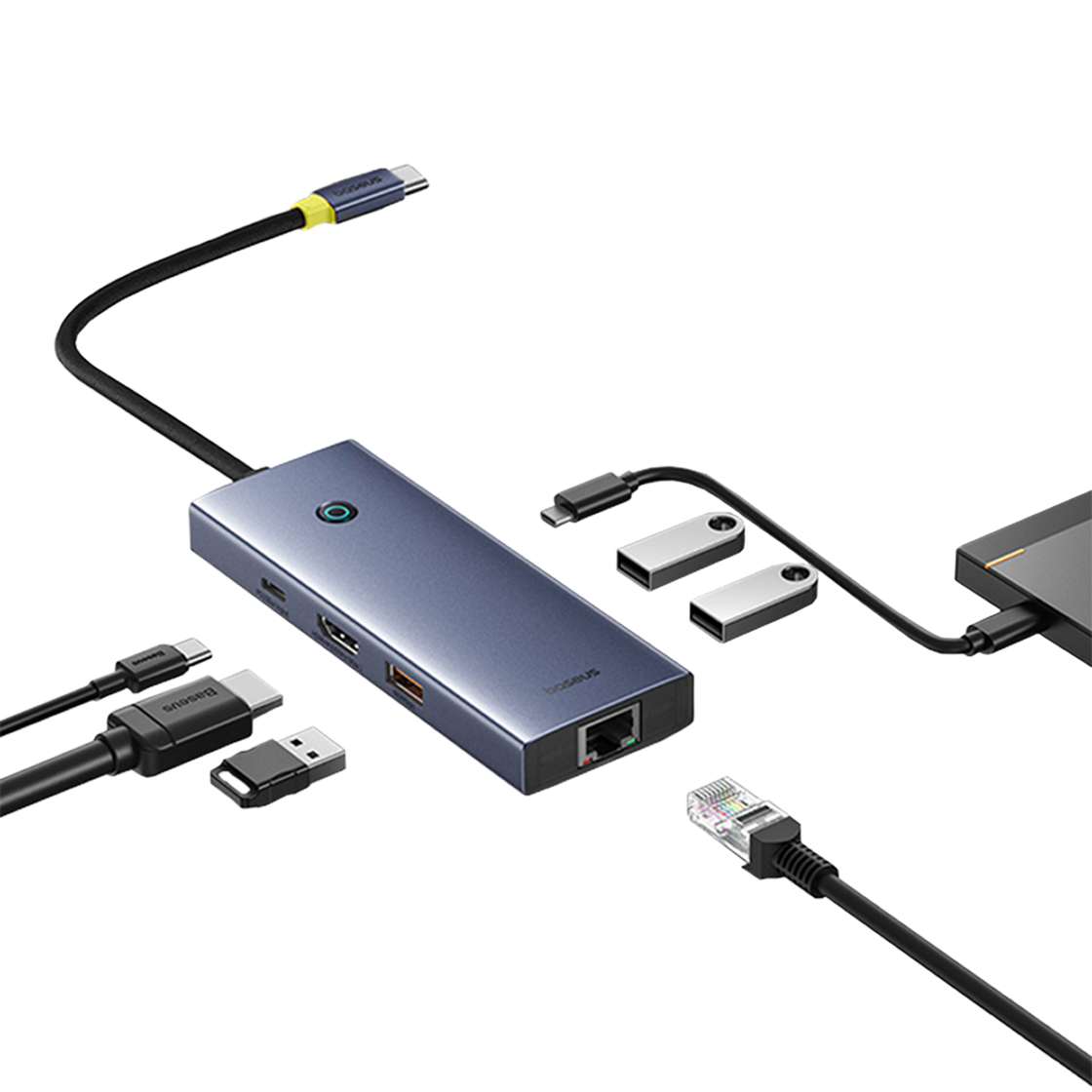 베이스어스 USB 허브 C타입 멀티 HDMI PD 100W 4K 미러링 원터치 7in1