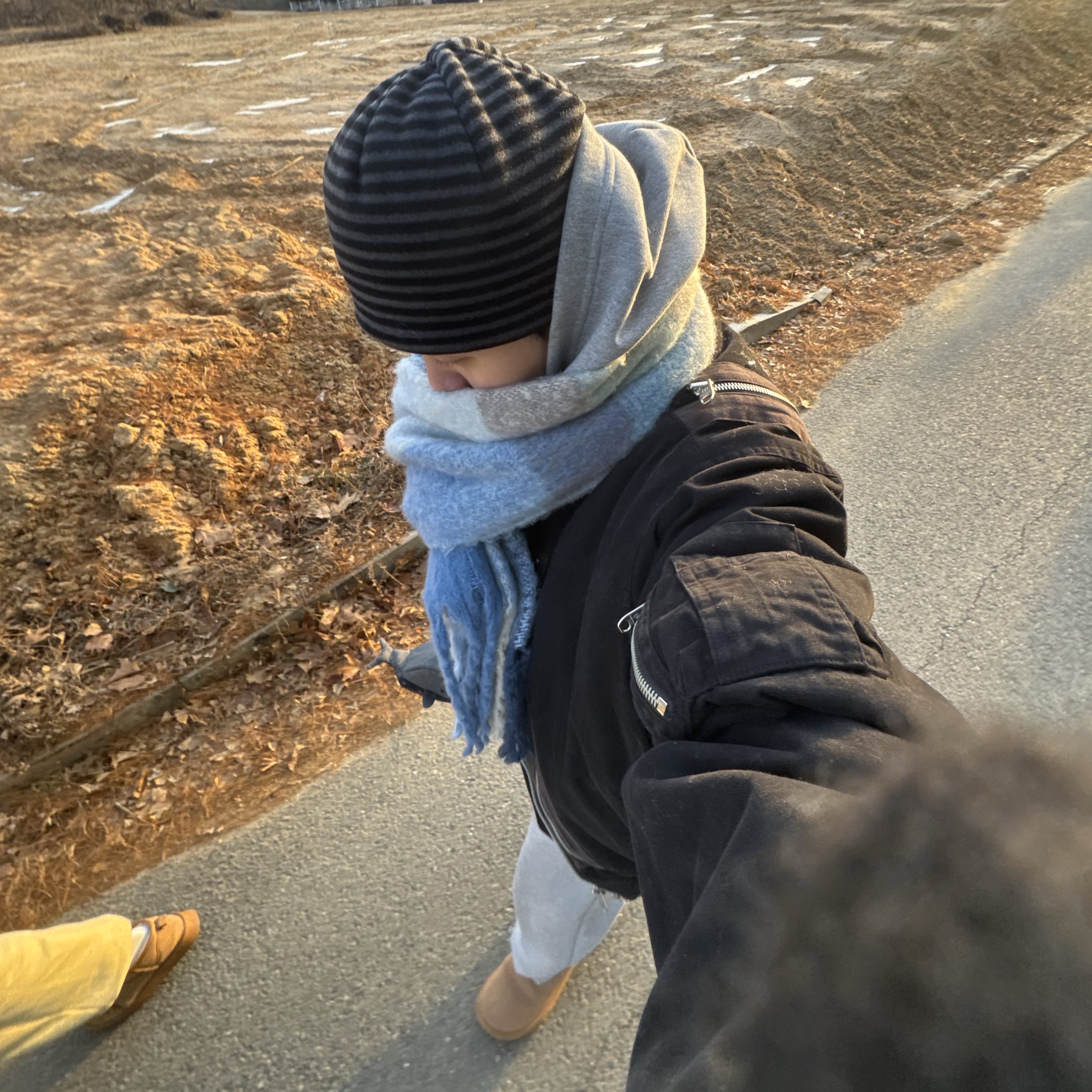 MJD Everyday Heavy Sweat Baggy Pants Melange Grey, MJD Heavy Sweat Cropped Zip Up Hoodie Melange Grey 착용 스타일 - 1