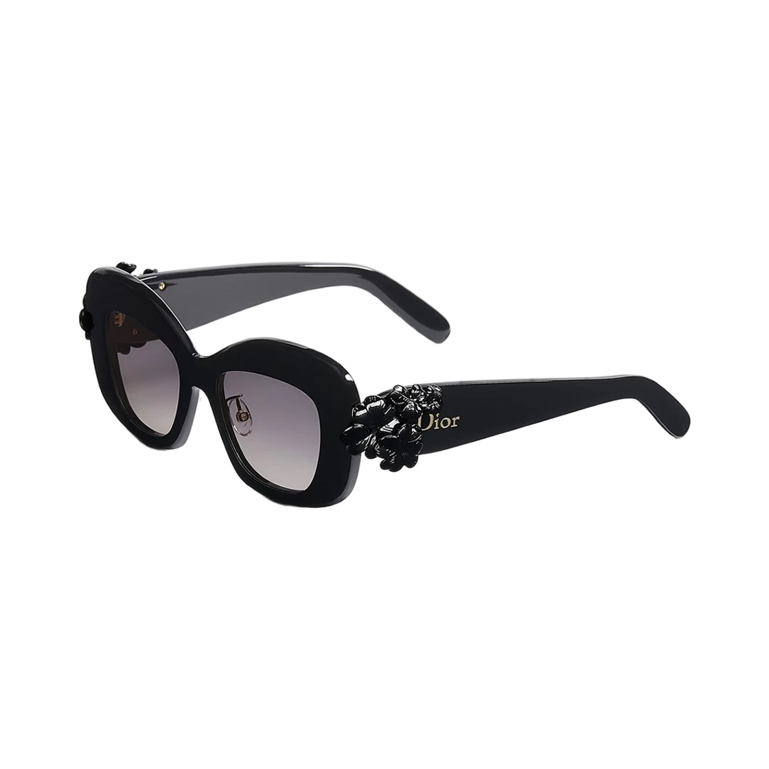 (W) 디올 클로버 S3F 스퀘어 선글라스 샤이니 블랙((W) Dior Clover S3F Square Sunglasses Shiny Black) - 2