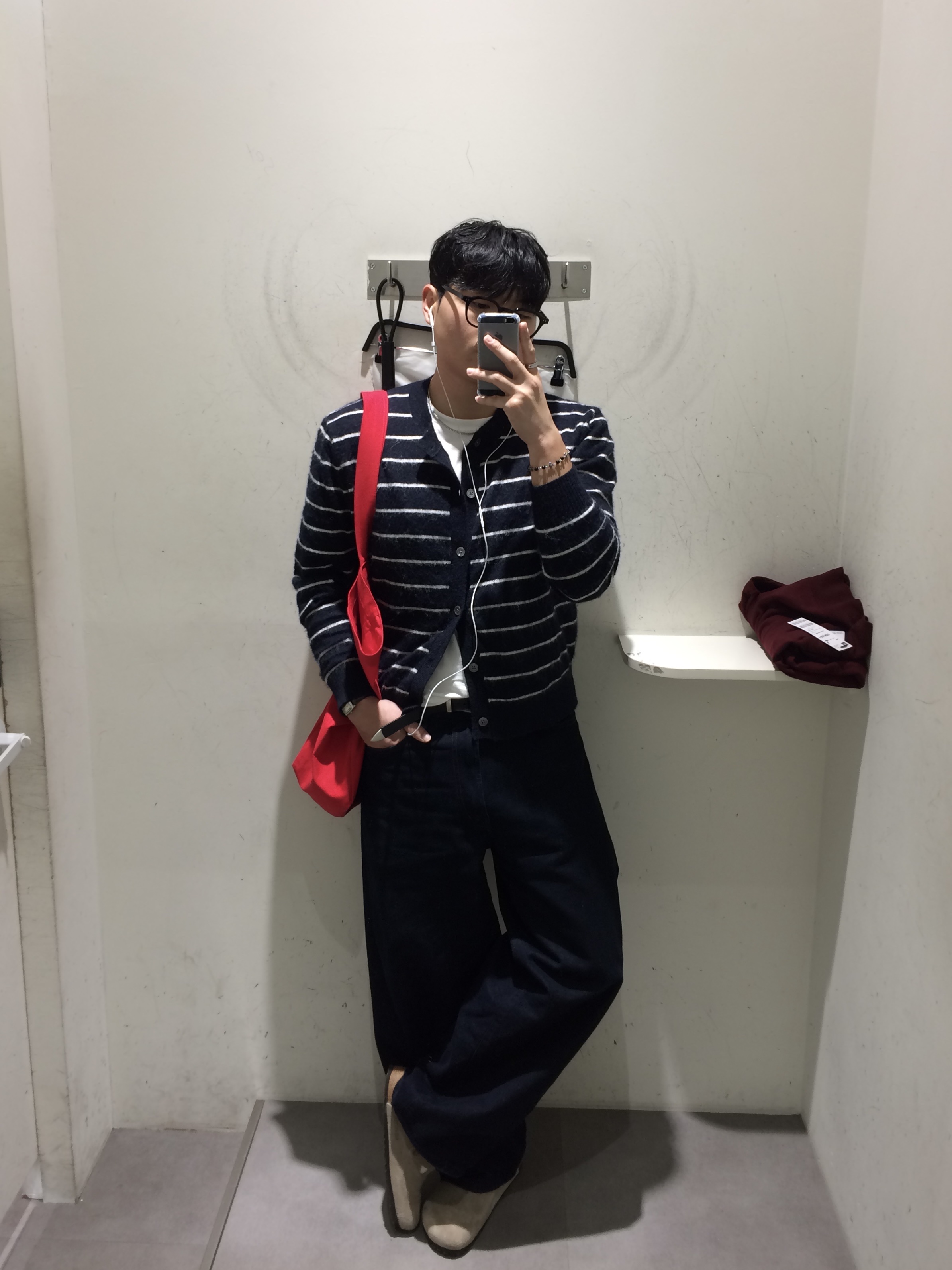 Depc Logo Eco Bag Red, Birkenstock Boston Soft Footbed Taupe - Regular 착용 스타일 - 6