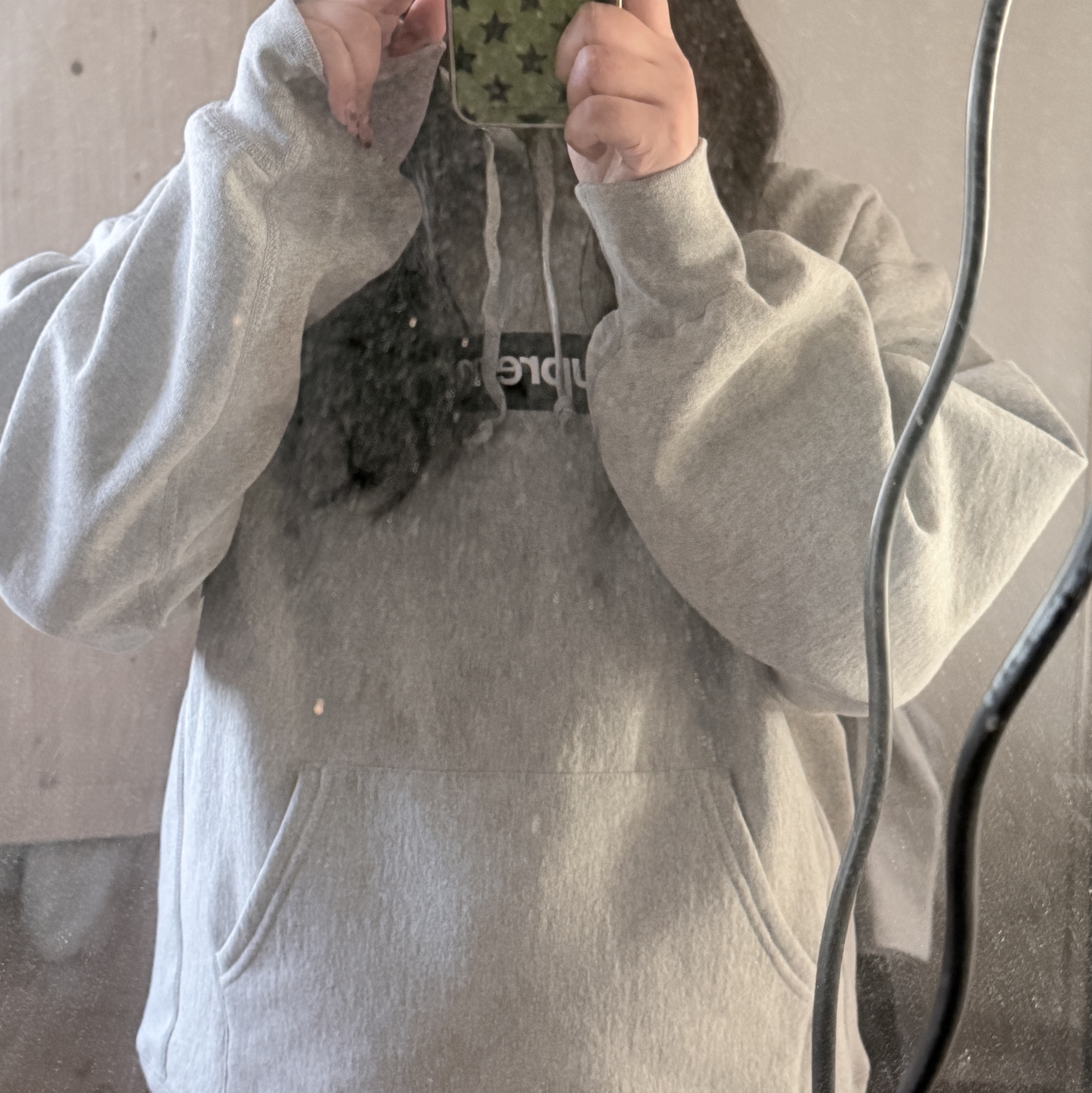 Supreme Box Logo Hooded Sweatshirt Heather Grey - 25FW 착용 스타일