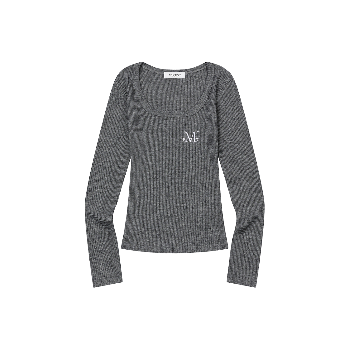 무센트 에라 유넥 골지 긴팔 티 (6컬러) 그레이(MUCENT Era U-Neck Long Sleeve T (6Color) Gray)