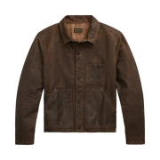 Double RL Leather Jacket Vintage Brown