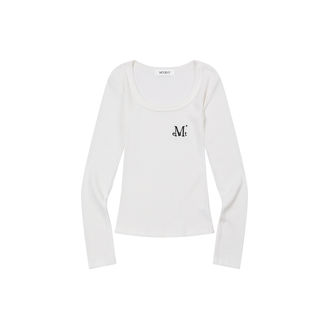 무센트 에라 유넥 골지 긴팔 티 (6컬러) 아이보리(MUCENT Era U-Neck Long Sleeve T (6Color) Ivory)