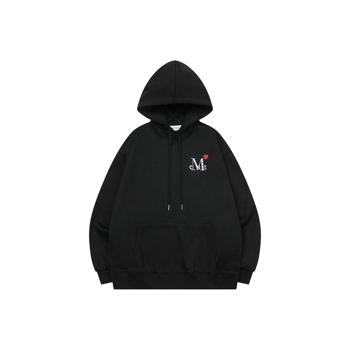 P0000BGS MUCENT Lovrits Mini Heart Logo Hood T Unisex (3Color) Black