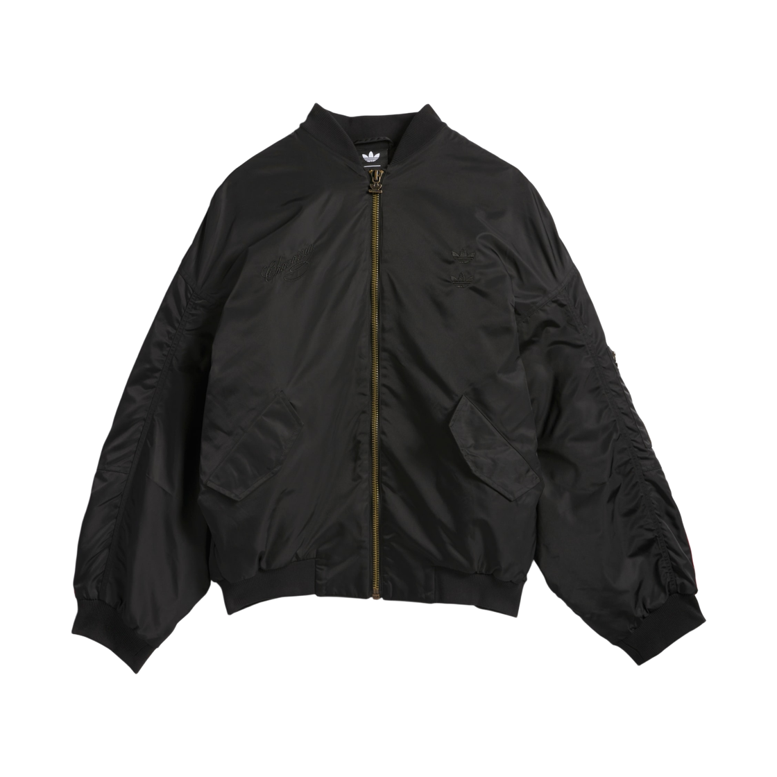 KD9361 Adidas x Willy Chavarria Chavarria Satin Bomber Jacket Black - US Sizing