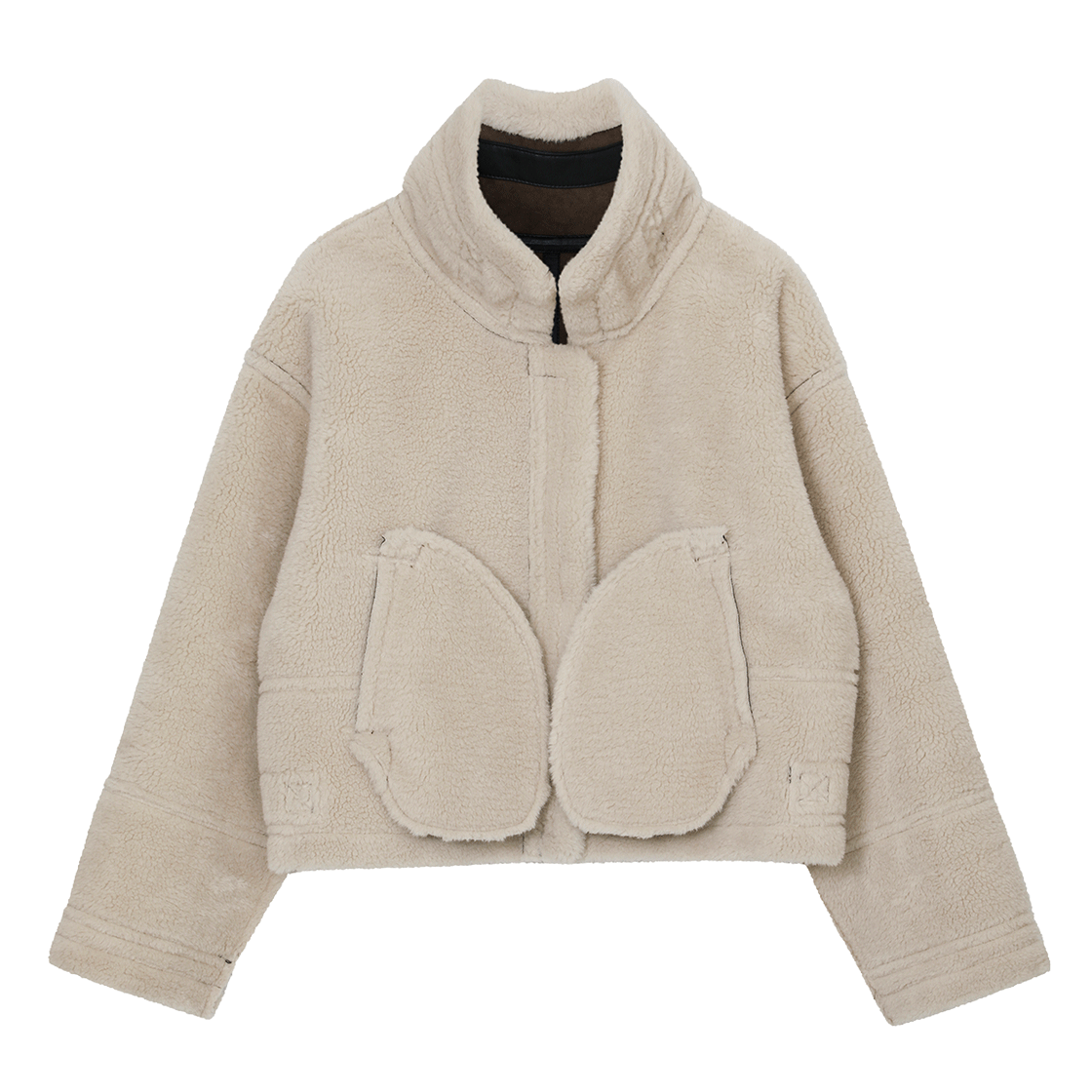 랜 아카이브 0032 더블 버클 하이넥 무스탕 (BR)(LAN ARCHIVE 0032 Double Buckle High Neck Mustang (BR)) - 4