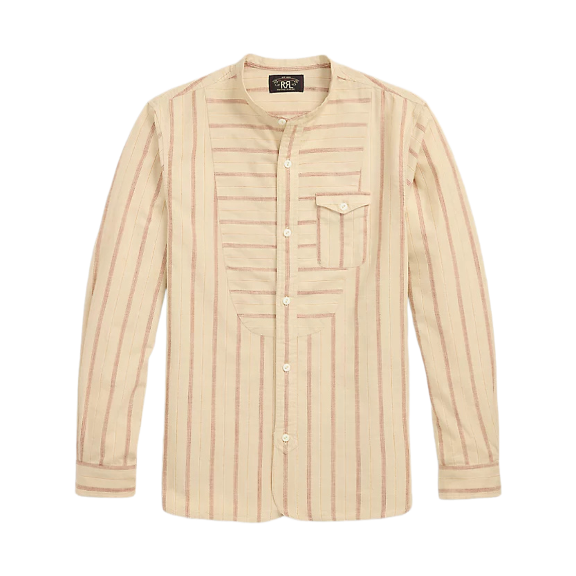 782973905001 Double RL Striped Dobby Workshirt Beige Multi