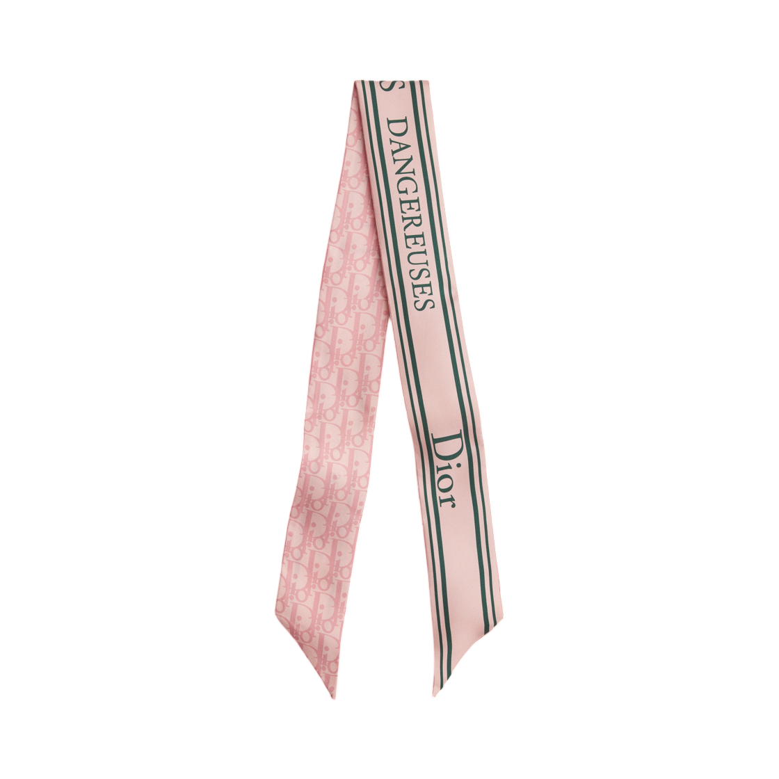 (W) 디올 북 커버 미차 스카프 실크 트윌 핑크 그린((W) Dior Book Cover Mitzah Scarf Silk Twill Pink Green)